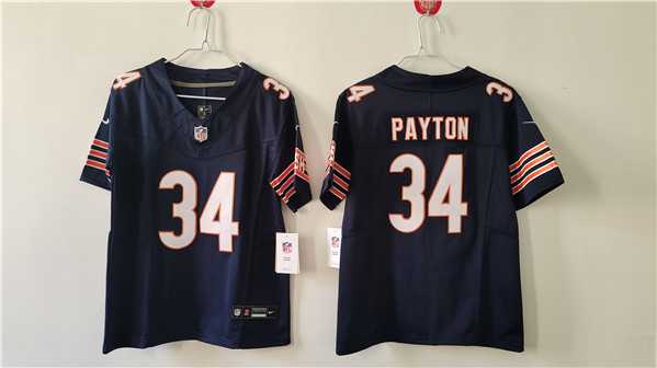 Womens Chicago Bears #34 Walter Payton Navy 2024 Draft F.U.S.E. Vapor Football Stitched Jersey(Run Small)